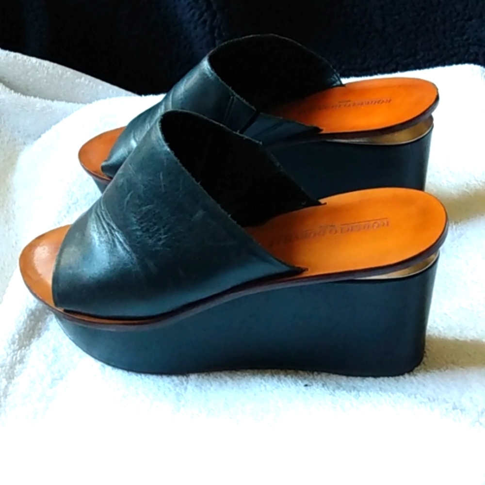 Roberto Durville Paris - Pull on - Genuine leather upper and wedge Size 37 EURO